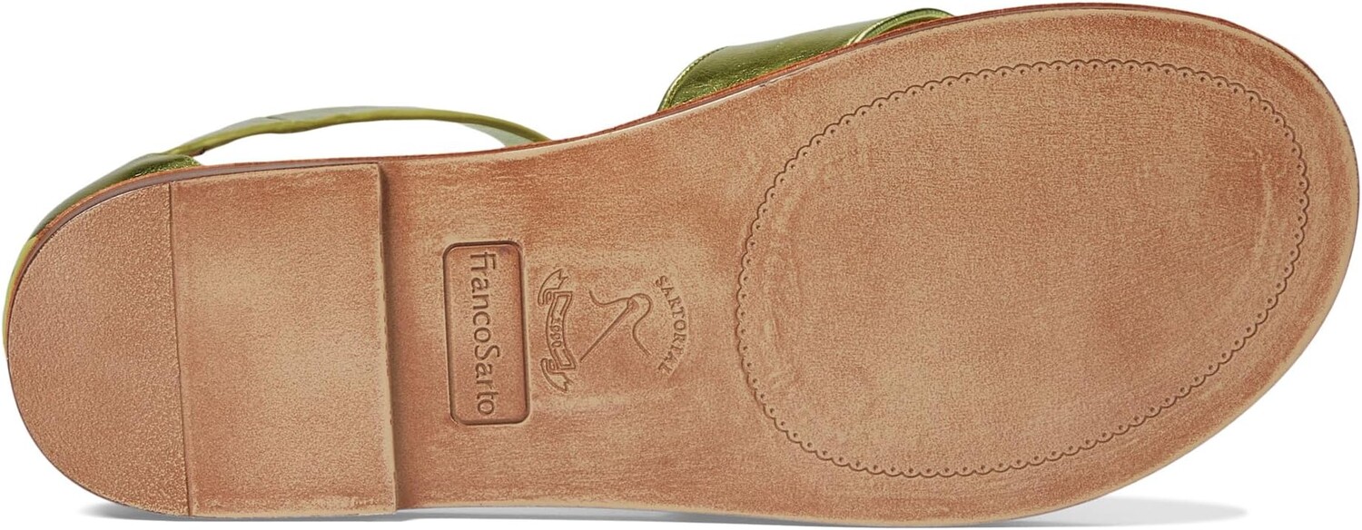 Сандалии Franco Sarto Ruth Ankle Strap Thong Flat Sandals, цвет Kiwi Green Metallic — фото 3