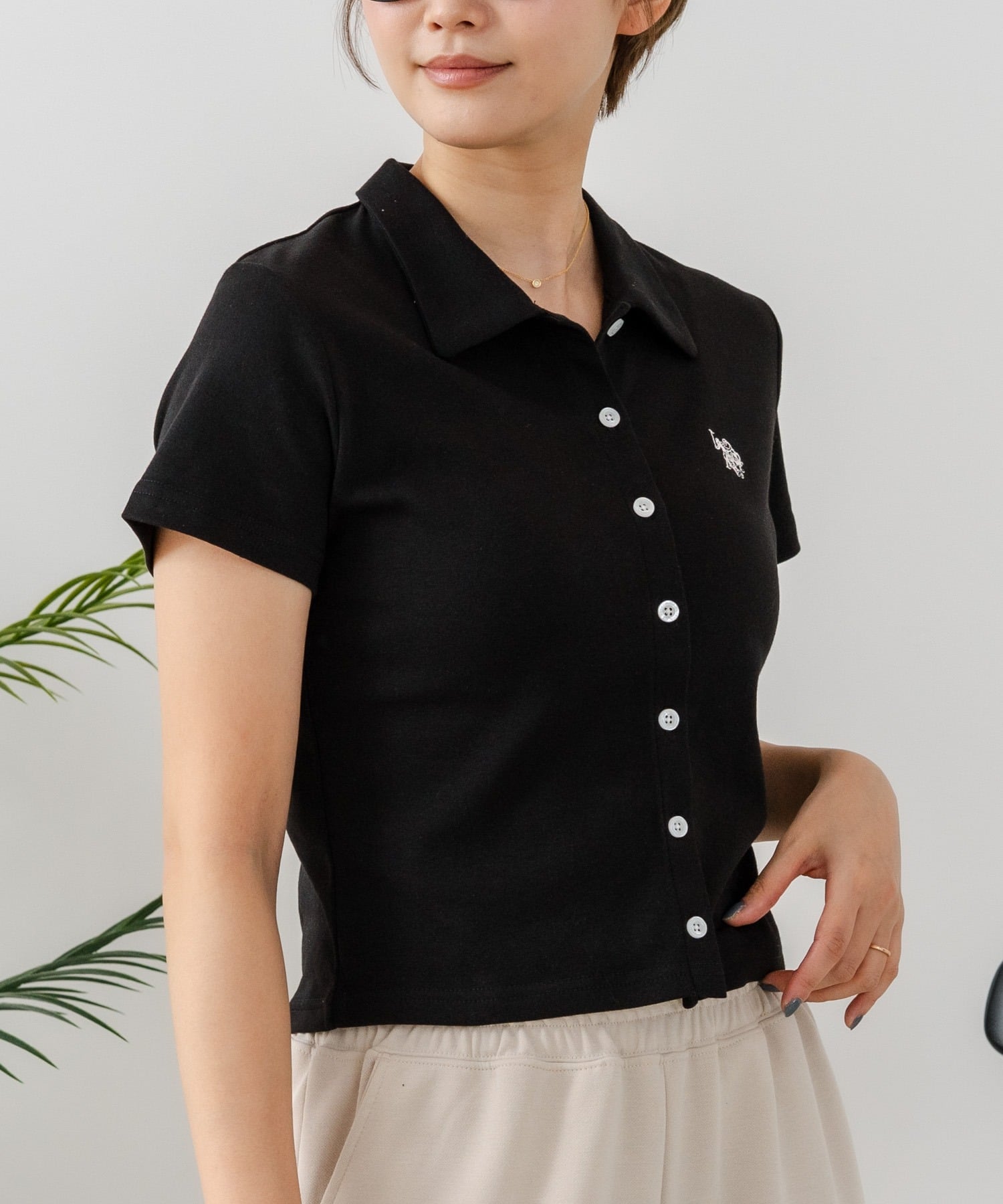 Ассоциация поло США / (Женщины) Рубашка гладкого кроя и пошива U.S. Polo Assn., black — фото 2