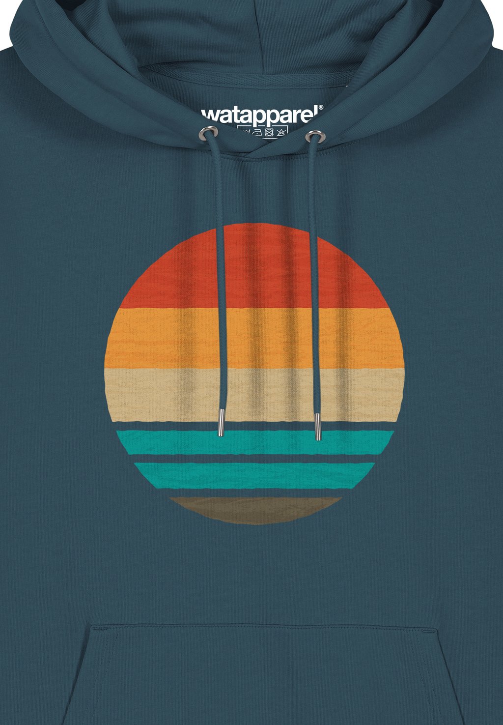 

Толстовка с капюшоном RETRO SUNSET OCEAN watapparel, бирюзовый
