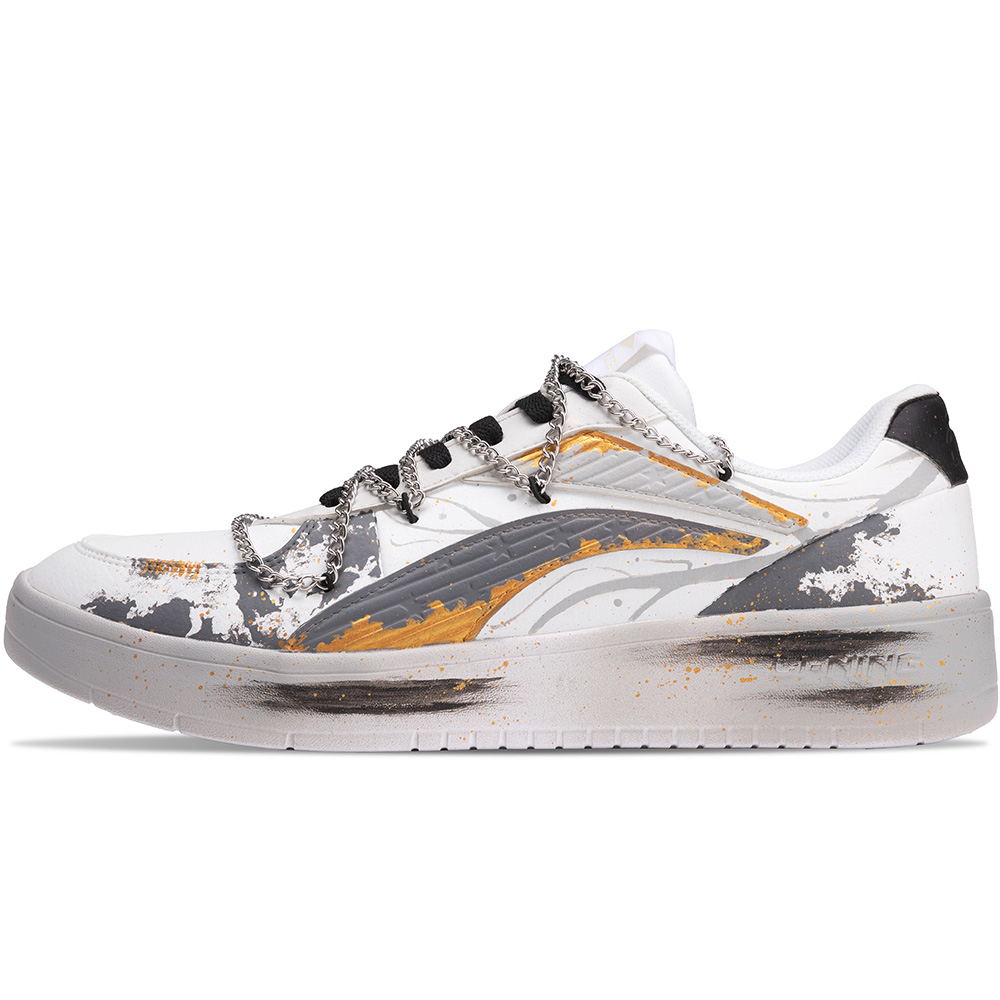 

LINING Лининг противоскользящие и износостойкие легкие низкие скейтерские кроссовки мужские белые - белый, цвет White