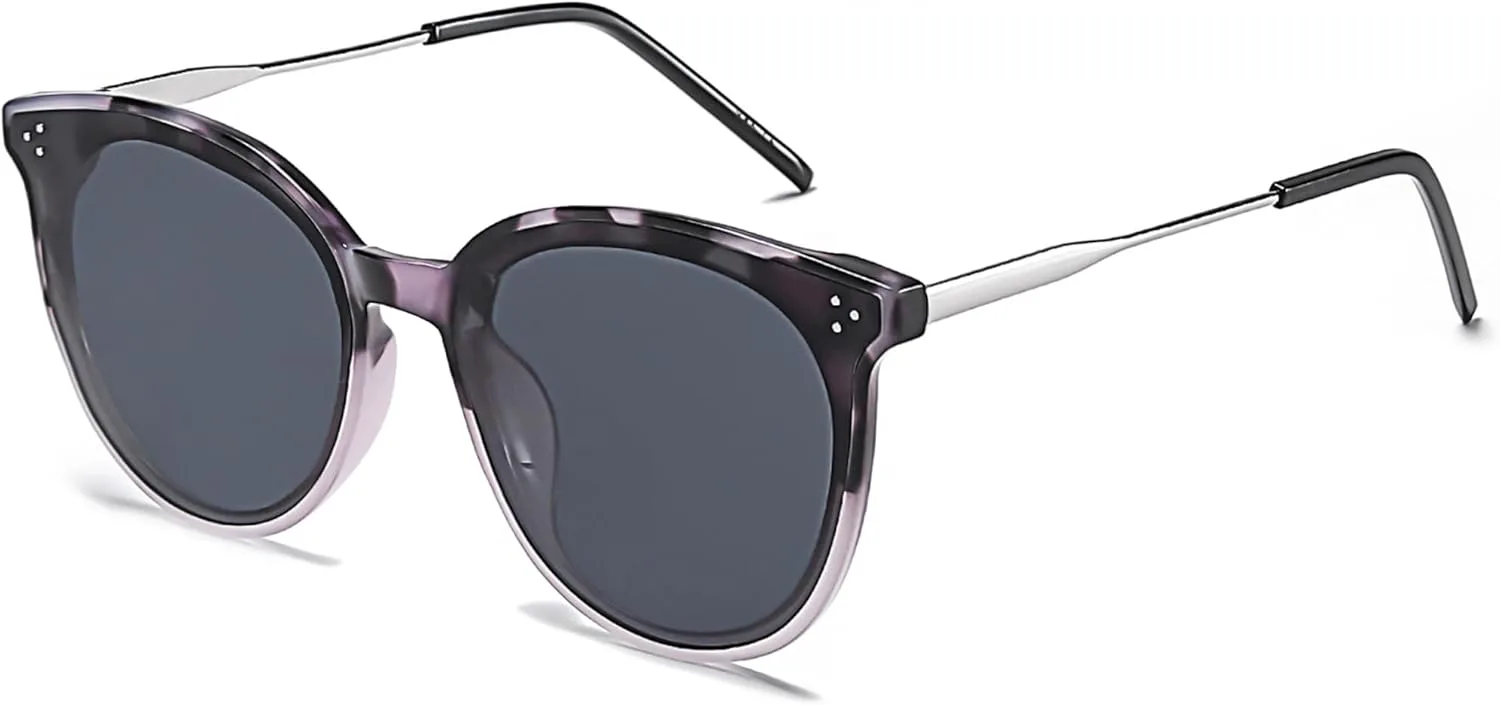 

SOJOS Классические модные круглые солнцезащитные очки для женщин и мужчин, большие, с защитой от УФ-излучения UV400, для отдыха, модель SJ2068, Grey Tortoise/Grey