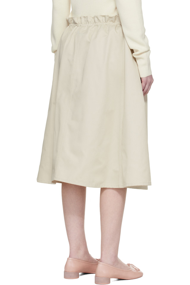 Mm6 Maison Margiela Длинная юбка кремового цвета — фото 3