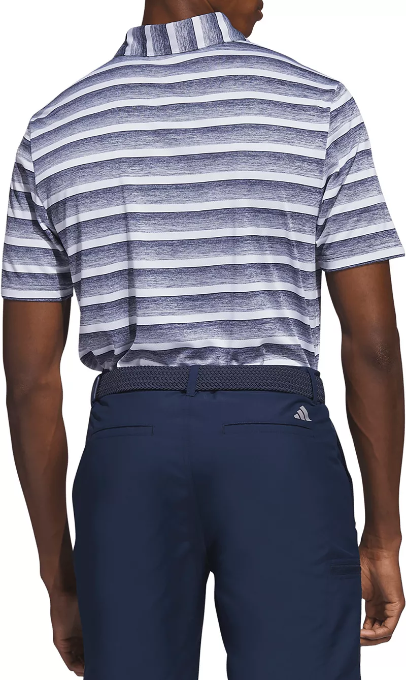 

Мужская рубашка-поло для гольфа в двухцветную полоску Adidas, цвет Collegiate Navy Stripe