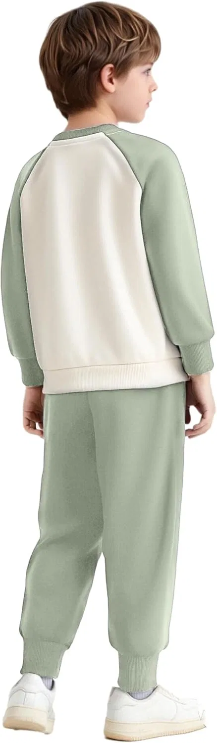 Детский спортивный костюм с цветными блоками YiZYiF, Light Green — фото 2