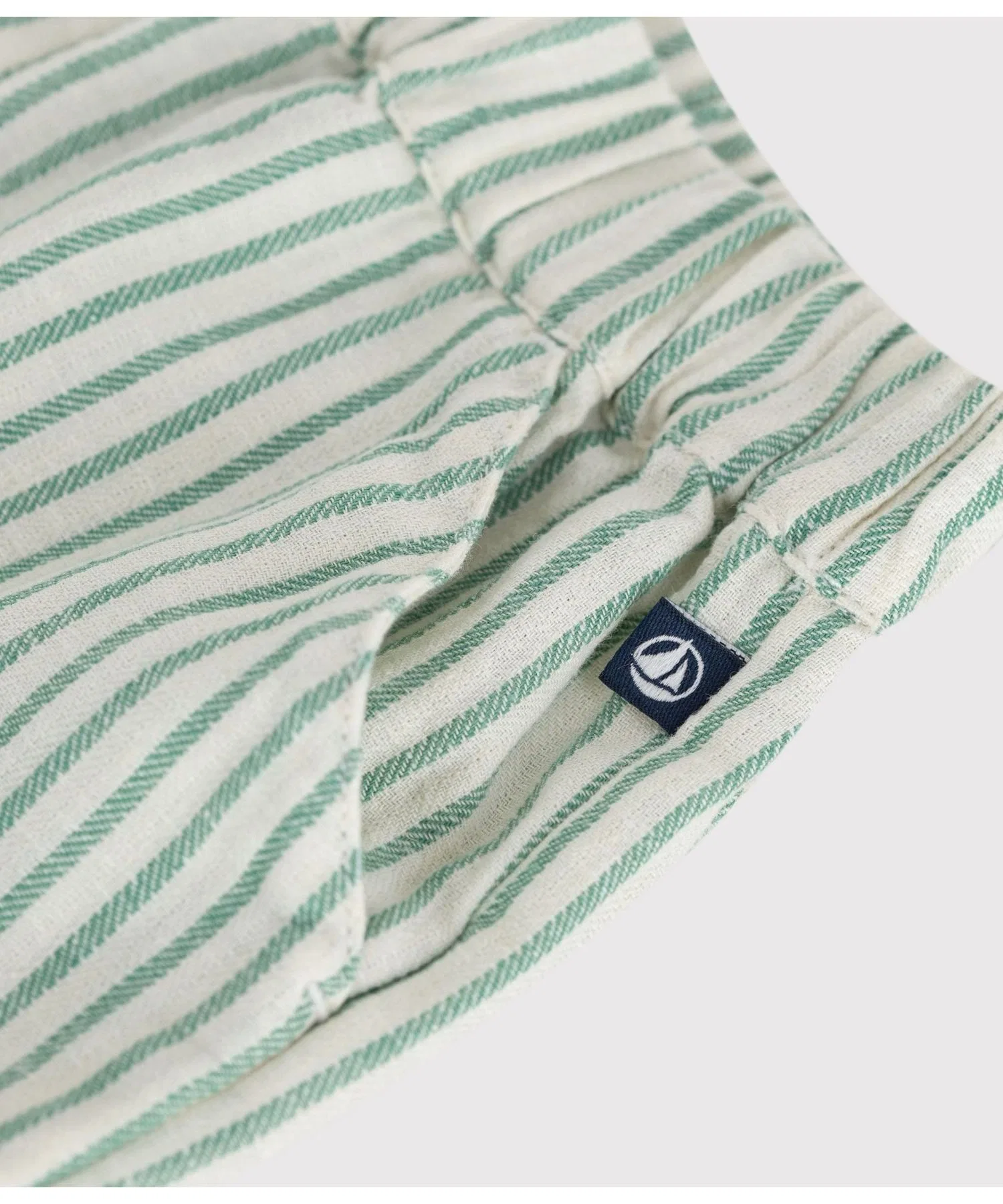 Детские шорты в полоску PETIT BATEAU зелёные — фото 3