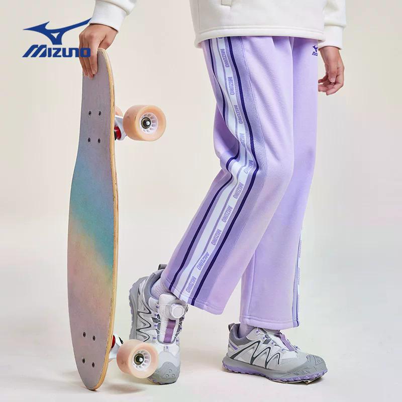 Детские спортивные штаны осень-зима Mizuno, светло-фиолетовый — фото 4