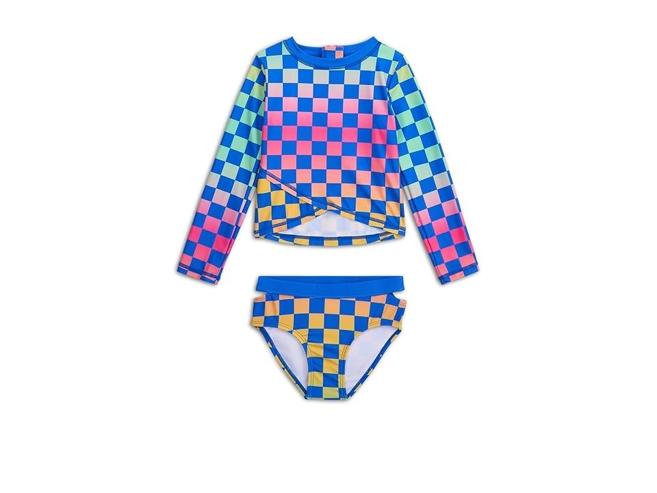 Детский комплект одежды для плавания Appaman Oceana Rash Guard Set, синий, в клетку, эластичный, RED346 — фото 4