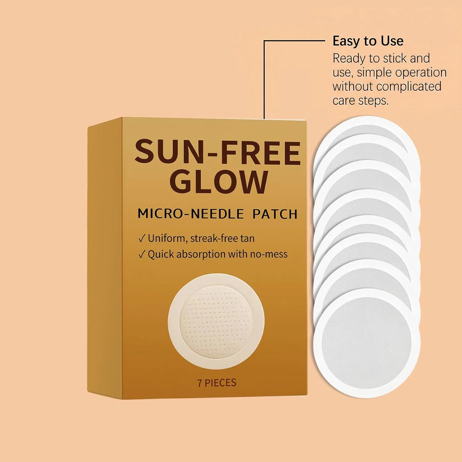 Патчи для загара Sun Free Glow Patch с микроиглами Generic, 4Pcs — фото 2