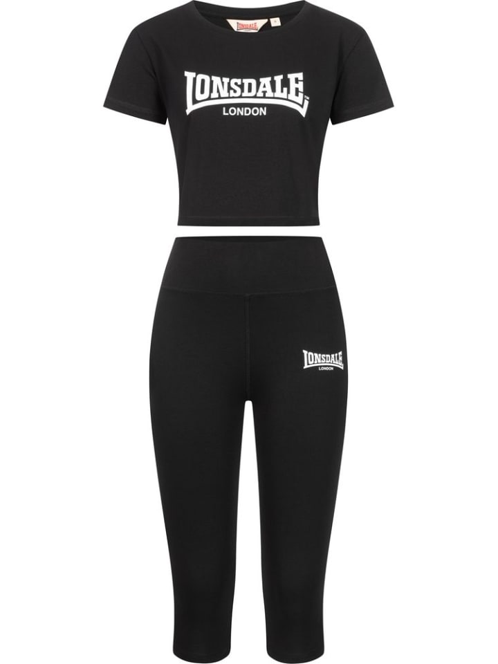 

Lonsdale Спортивный костюм "Ixworth: футболка и леггинсы" черного цвета