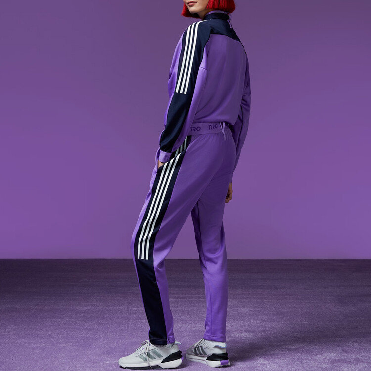 Спортивные трикотажные штаны женские фиолетовые Adidas — фото 4