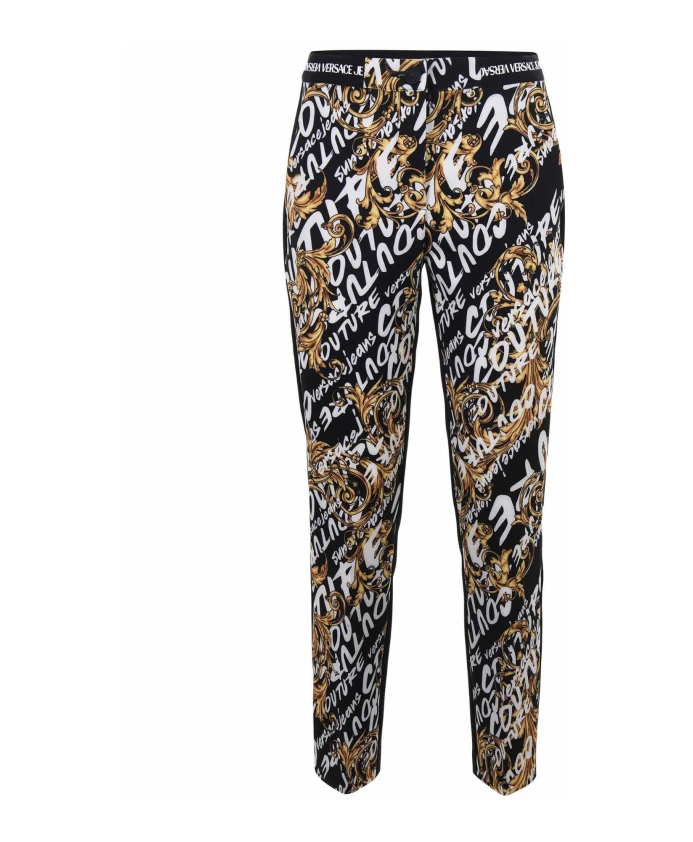 

Черные узкие брюки Versace Jeans Couture, мультиколор