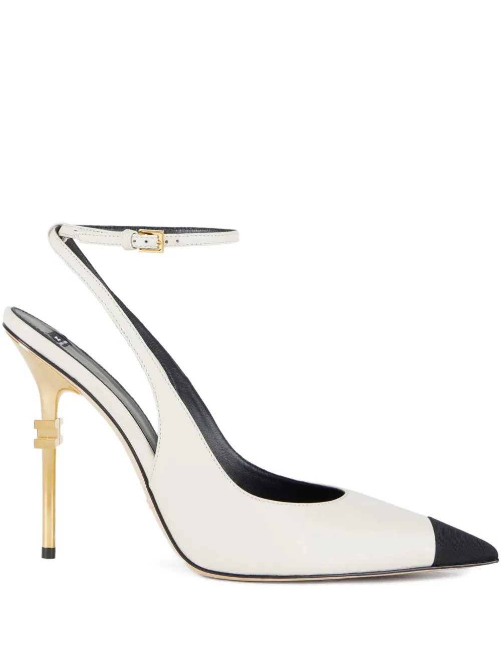 Туфли-слингбэки Falcon на каблуке 105 мм Elisabetta Franchi, белый