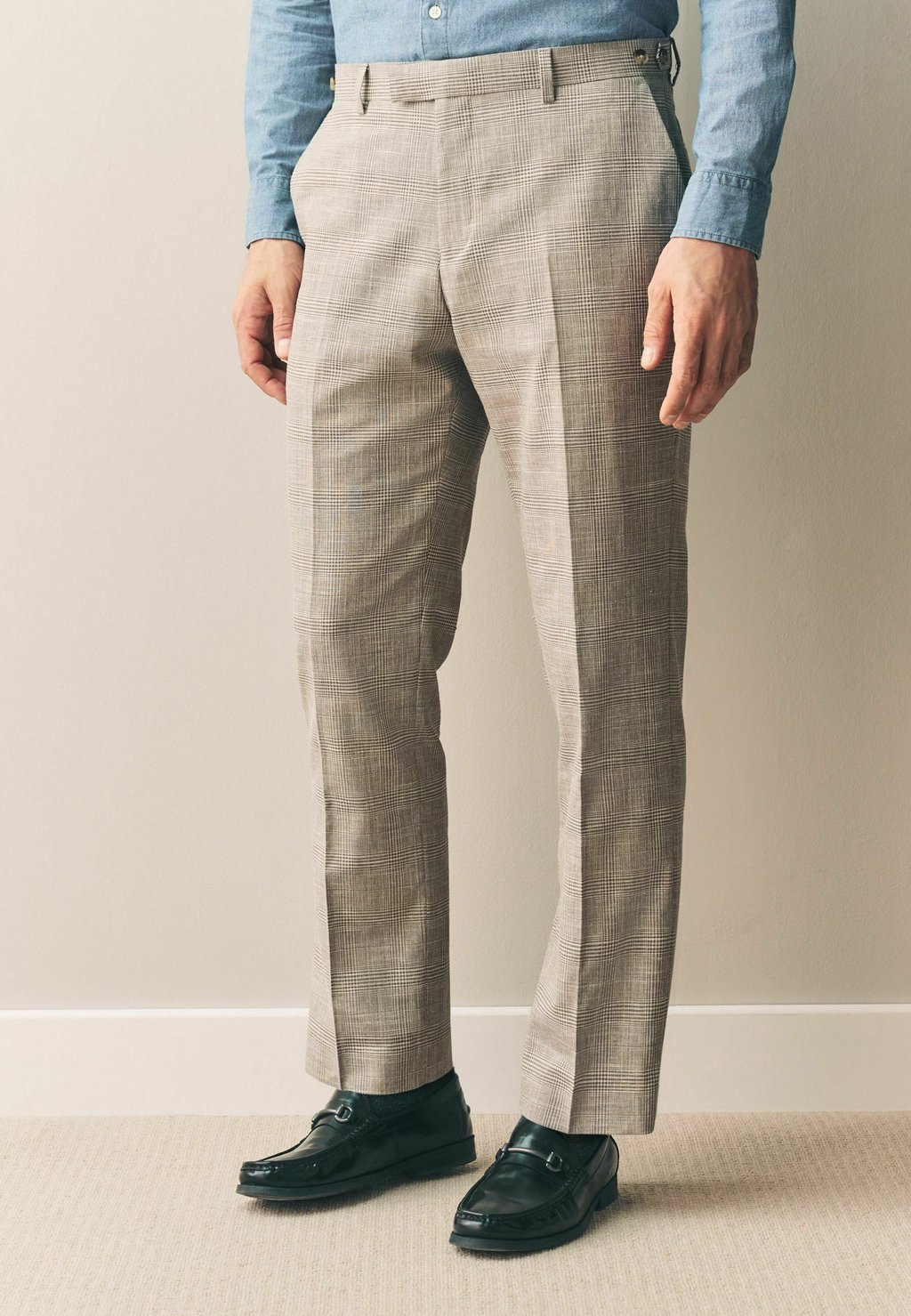 Костюмные брюки SLIM FIT TOLLEGNO Next, бежевый — фото 2
