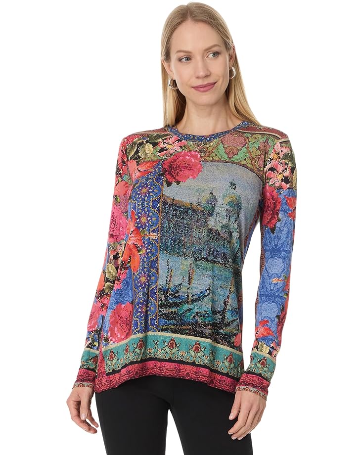 

Футболка Johnny Was The Janie Favorite Long Sleeve Crew Neck Tee, цвет Grand Canel Scarf Print