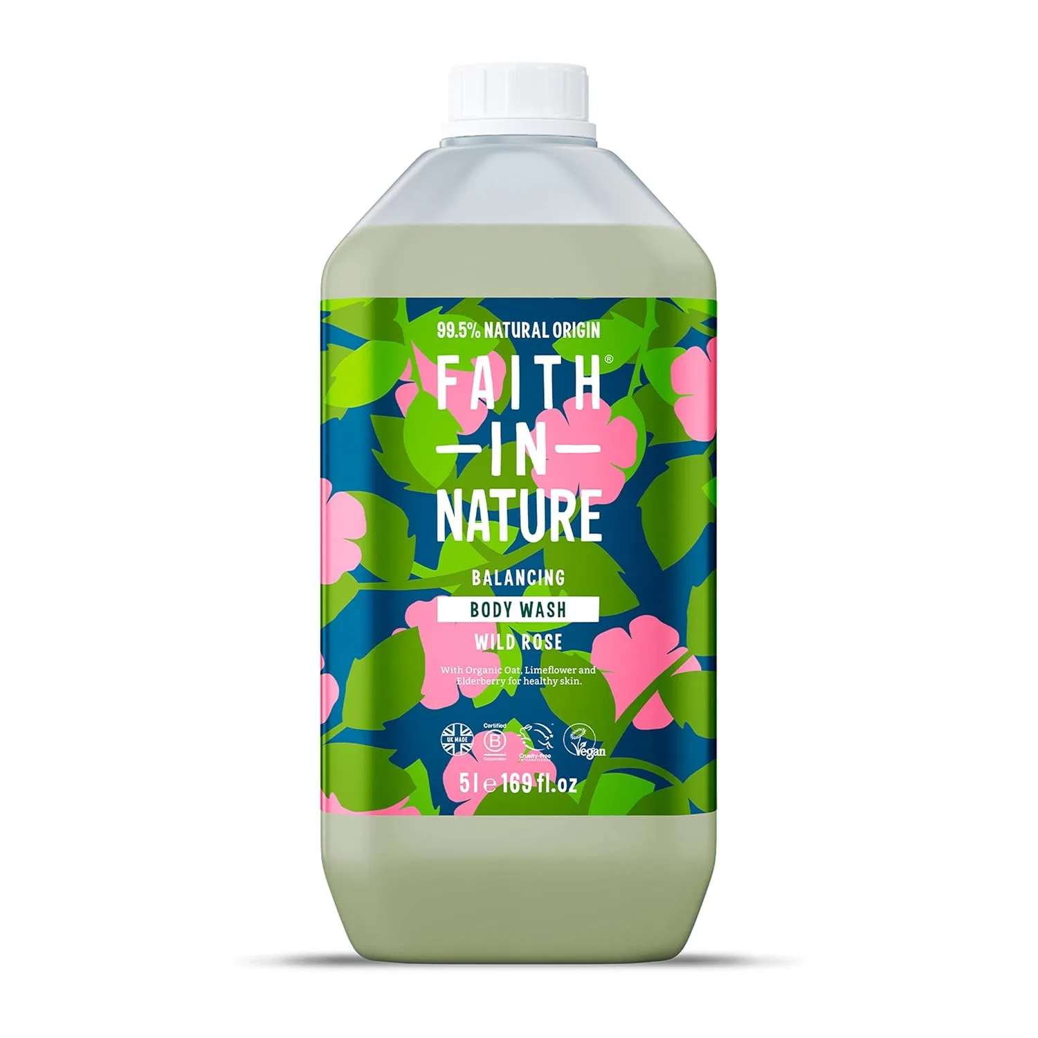 Гель для душа Wild Rose, FAITH IN NATURE, 5 л