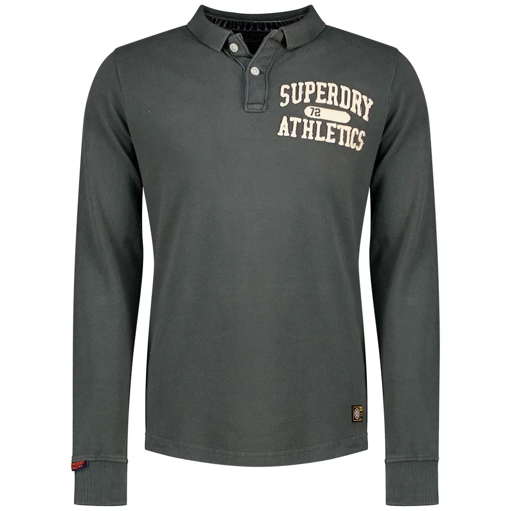 Футболка поло с длинным рукавом Vintage Athletic Superdry, серый