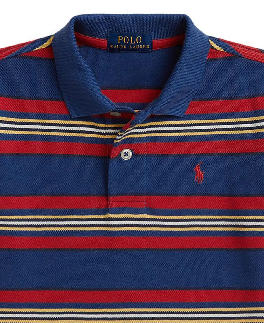Детская футболка-поло с полосками Polo Ralph Lauren, Dusty Azure Multi — фото 3