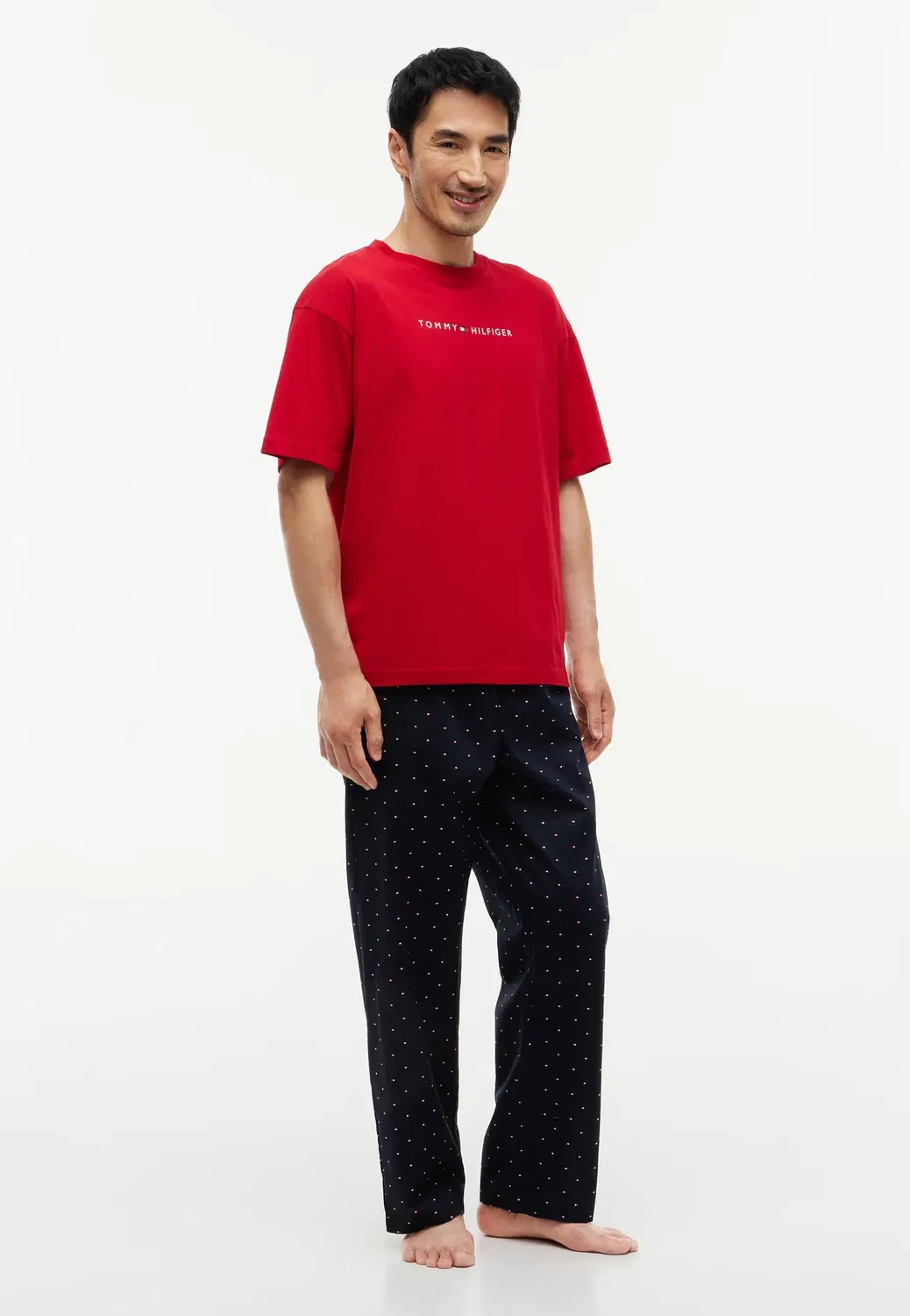 Оригинальный логотип на футболке - пижамная футболка Tommy Hilfiger, Medium Red — фото 2