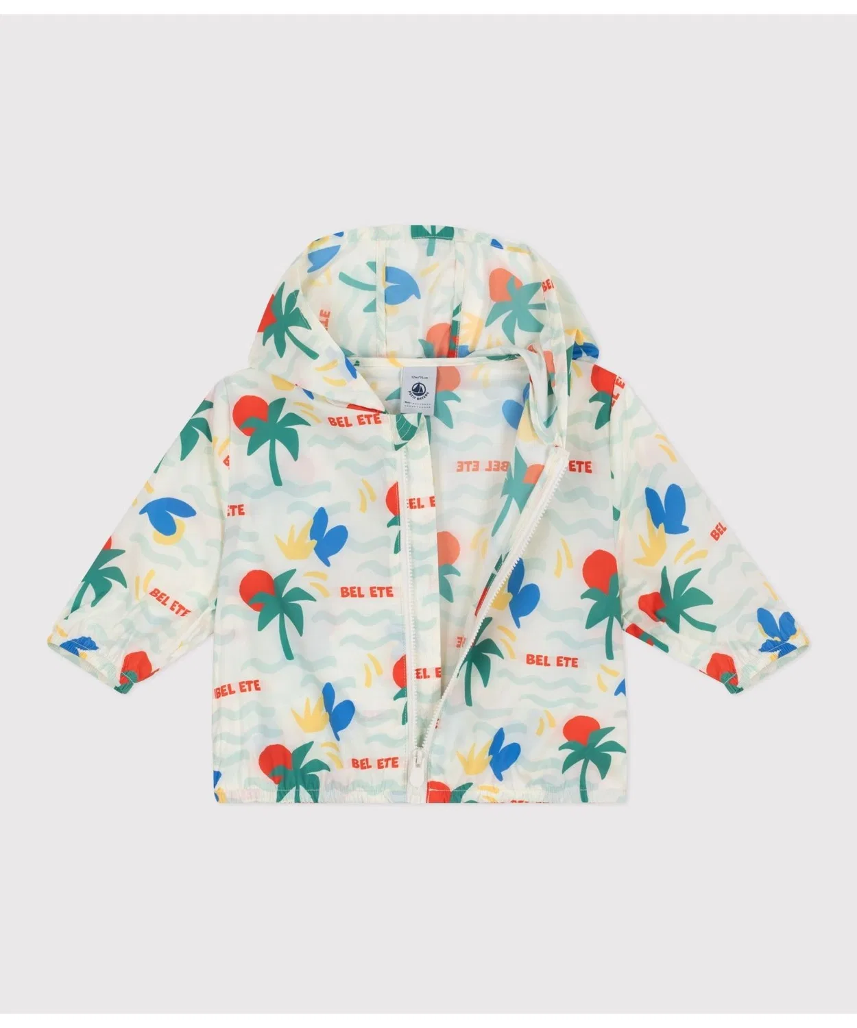Детская куртка-ветровка с принтом PETIT BATEAU, Белый — фото 2
