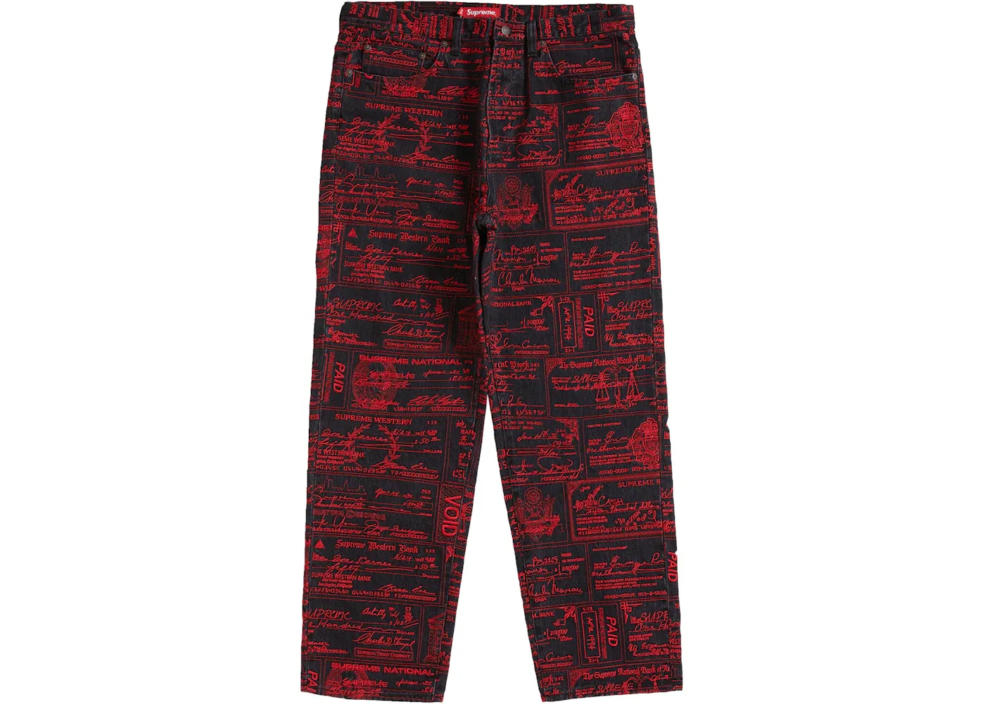 Мужские джинсы с вышивкой Supreme Checks Jean, Black