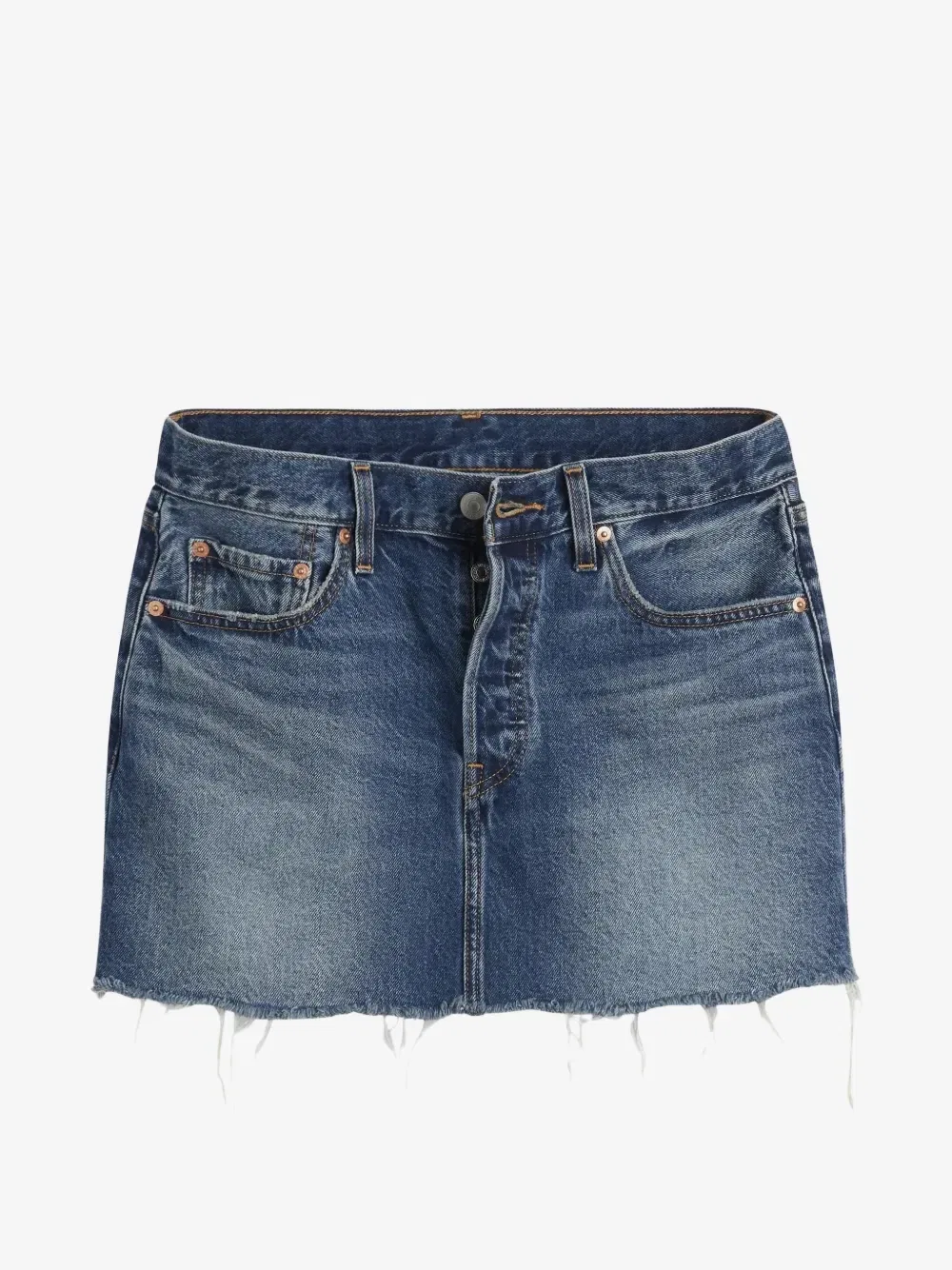 Деконструированная джинсовая юбка с необработанным краем Levi's, синий