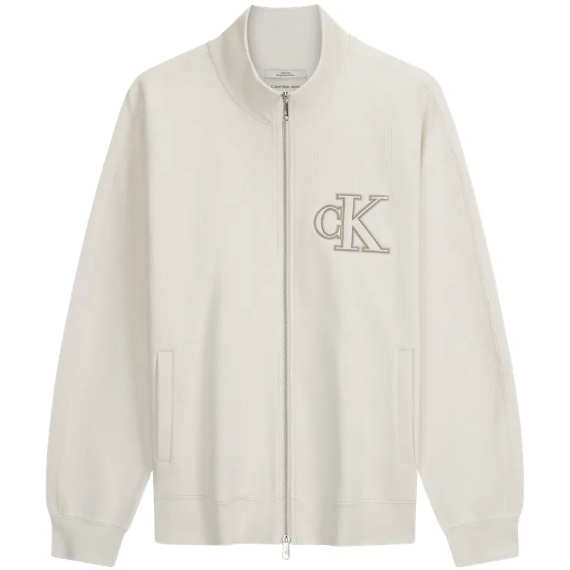 Свитшот мужской с воротником-стойкой Calvin Klein, Ivory