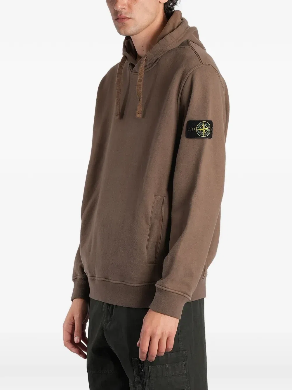 6100048 свитшот из органического флиса с начесом Stone Island, коричневый — фото 3