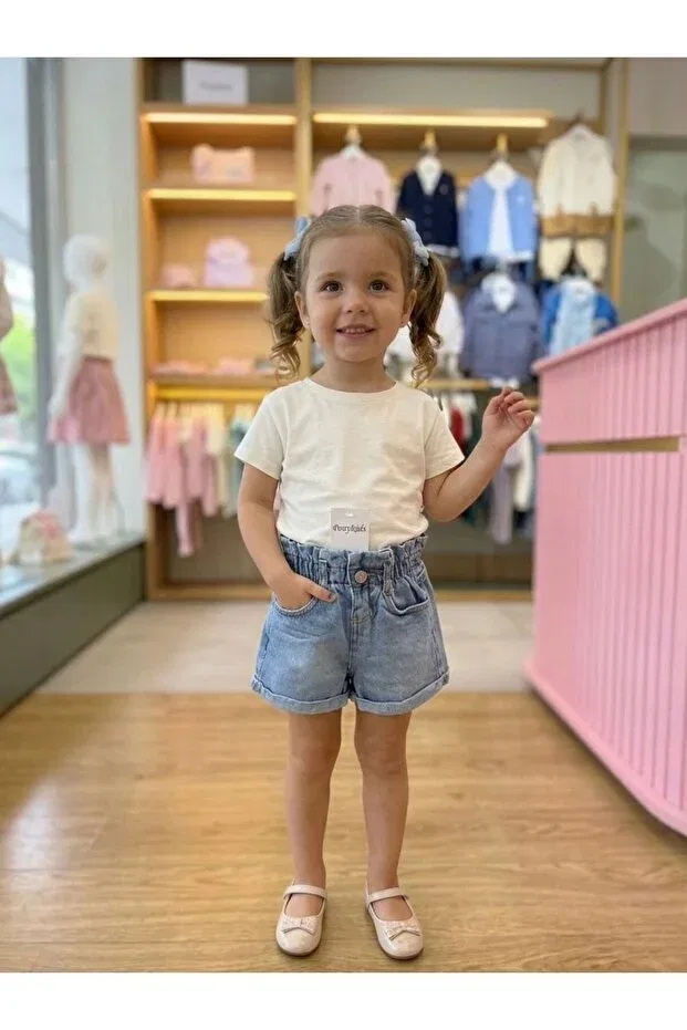 Детские шорты для девочек хлопковые Butik, Blue