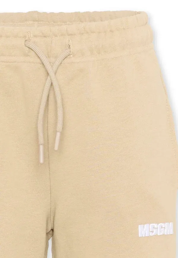 Брюки хлопковые Msgm beige, бежевый — фото 3