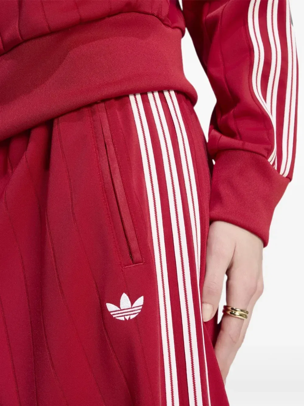 Спортивные штаны Firebird с полосками Adidas, красный — фото 3