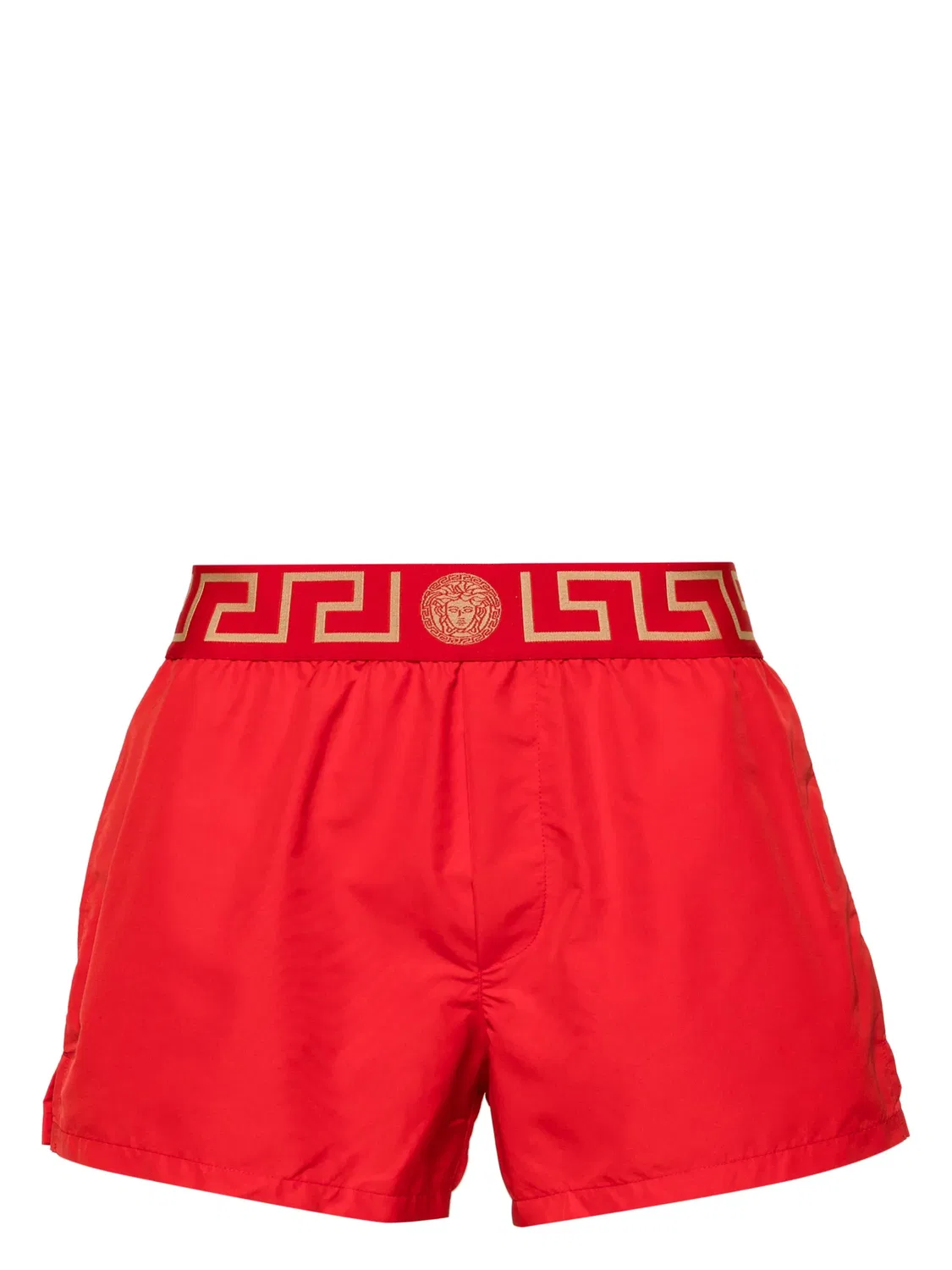 Versace Пляжные шорты Greca Border красные