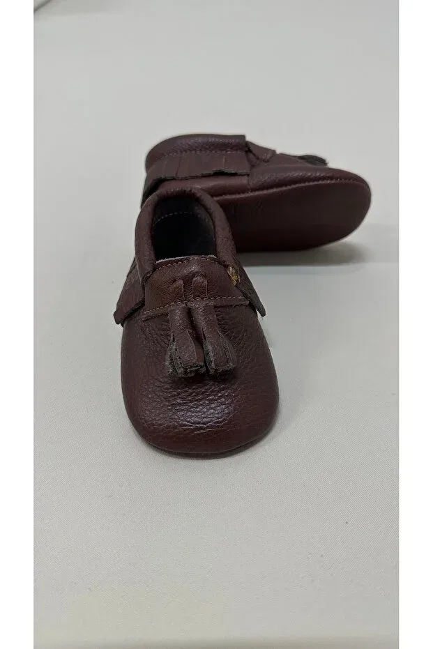 Детские туфли-лодочки для девочек кожаные Dark Tan Annerüyası, Dark Tan — фото 4