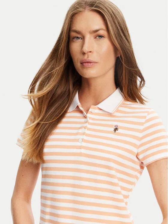 Поло regular fit U.S. Polo Assn., оранжевый — фото 4