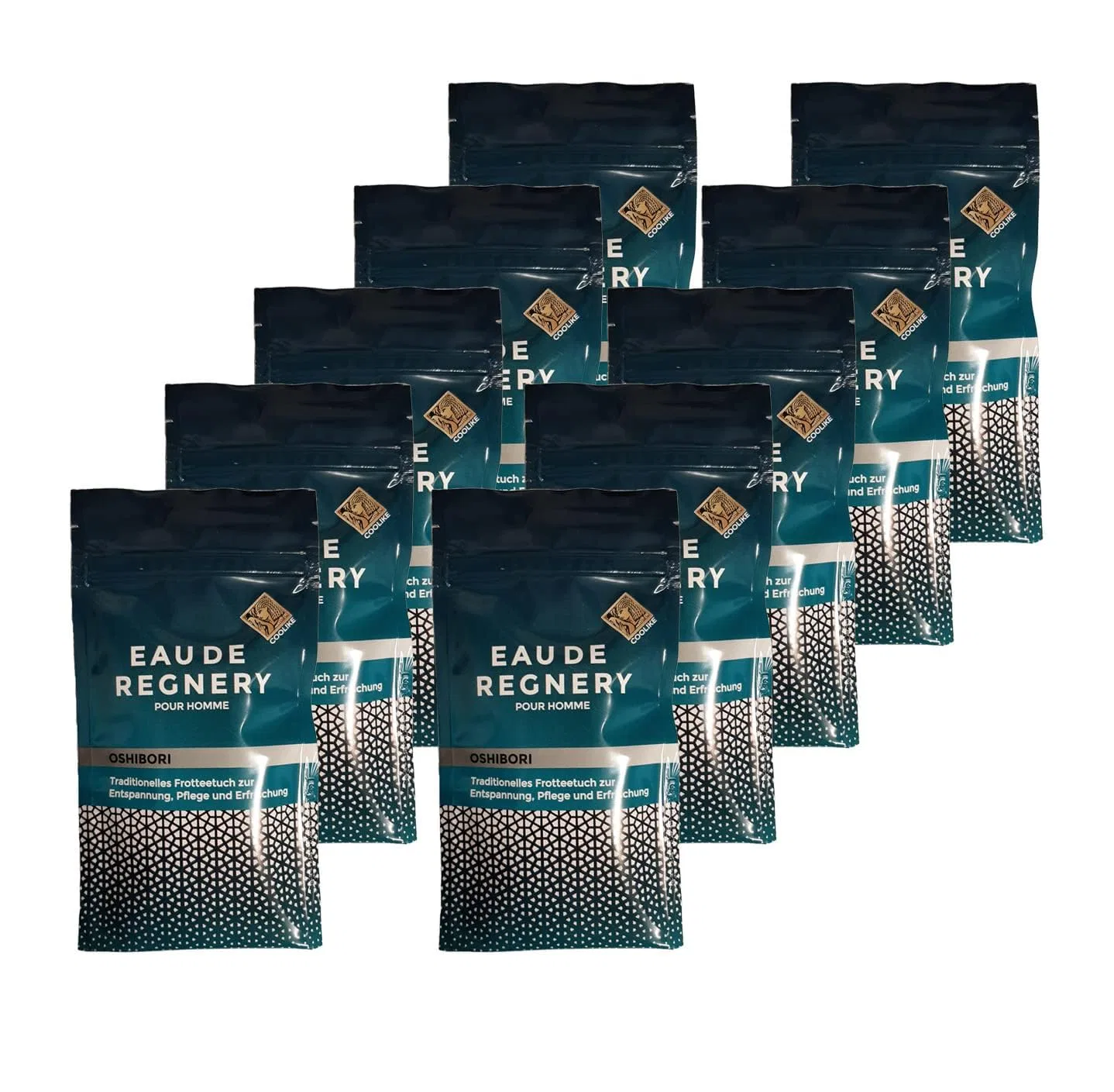 Освежающая салфетка Oshibori Eau de Regnery, набор 10 шт, 50 мл, Oriental Wak