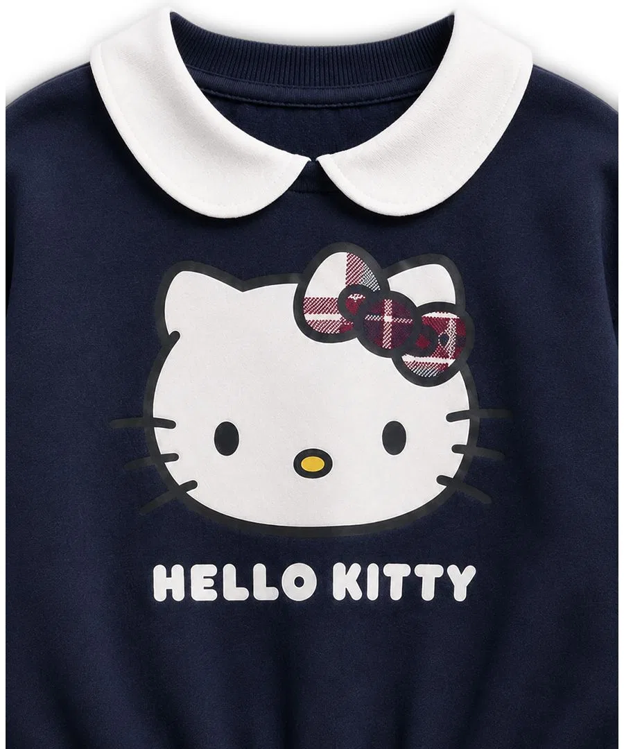 Комплект из свитшота и юбки-шорт с принтом Hello Kitty, Peter Pan Collar Hello Kitty, Navy — фото 3