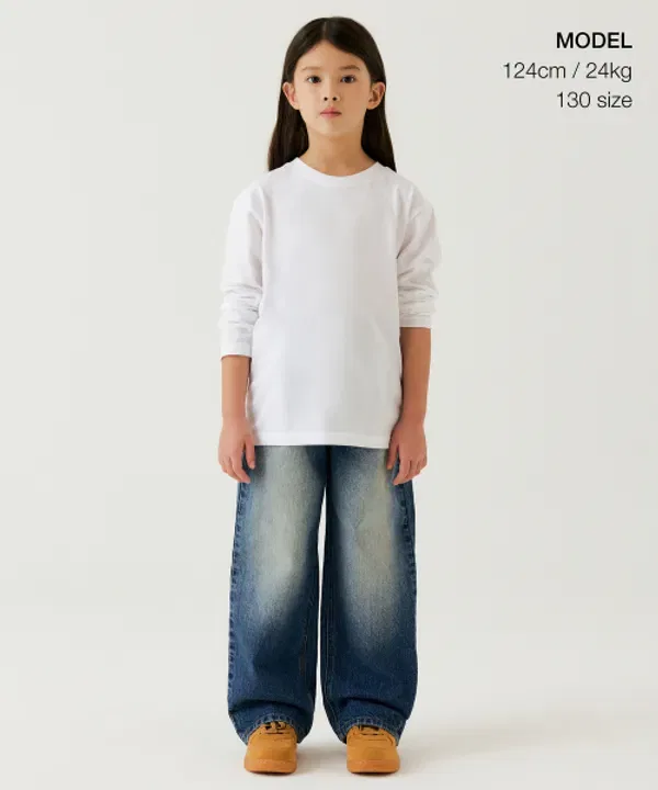 Джинсы с широкой посадкой, Big Brush, Musinsa Standard Kids, Medium Indigo — фото 2