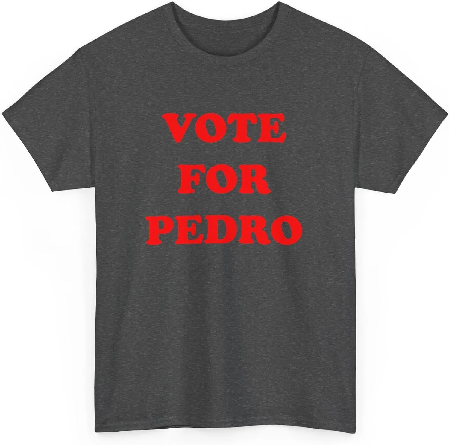 Женская футболка с принтом Vote for Pedro, тёмно-серый меланж — фото 3