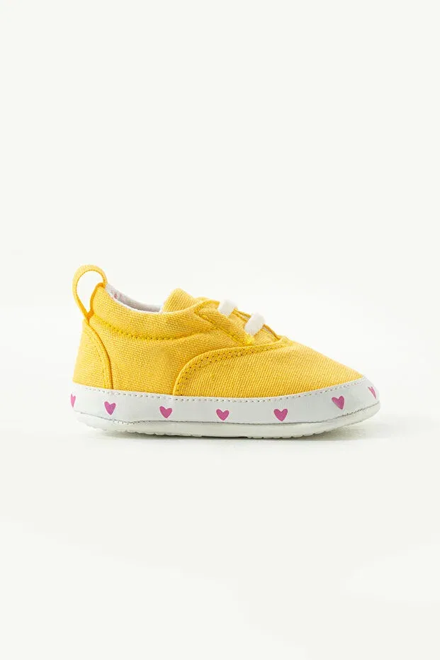 Детские ботиночки для девочек с принтом Basics Yummy Kids, Yellow — фото 2