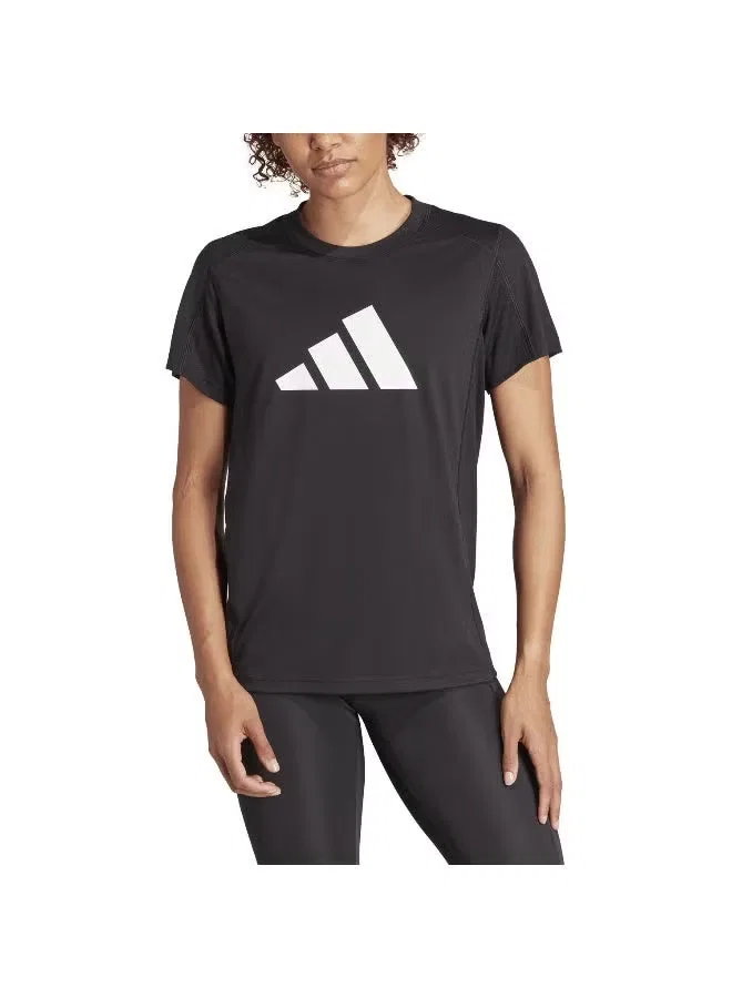 Футболка тренировочная с принтом Train Essentials Big Performance Logo Adidas, черный