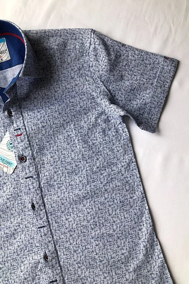 Детская рубашка для мальчиков с коротким рукавом Louis Kids, Navy Blue — фото 3