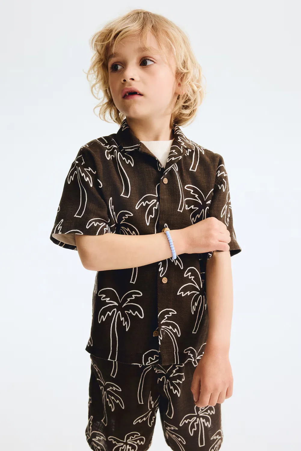 Хлопковый комплект из 2 предметов с принтом H&M, Dunkelbraun/Palmen