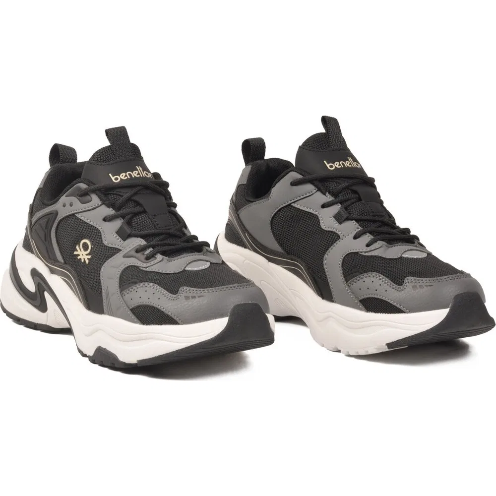 Детские кроссовки для девочек с контрастными вставками Siyah-Beyaz Unisex Spor Ayakkabı BNI-12089 M United Colors Of Benetton — фото 2