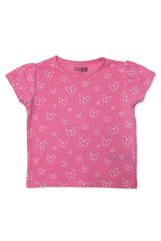 Детская футболка для девочек хлопковая Hellobaby Ebebek Hello Baby, Pink
