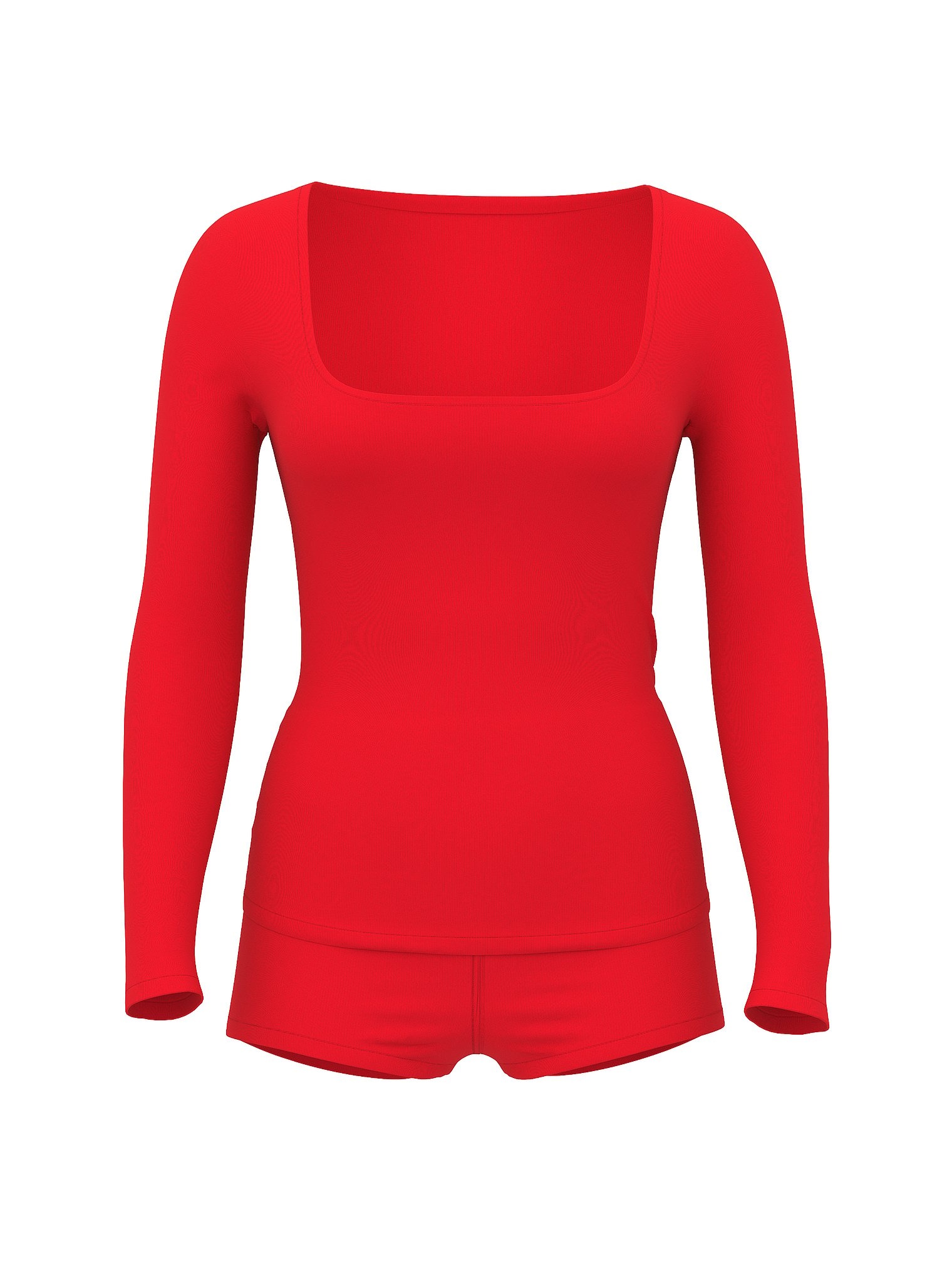 

Комплект шорты с лонгсливом Victoria's Secret SoSoft Modal Ribbed Scoop, красный