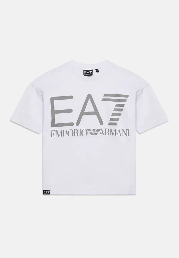 Футболка унисекс с логотипом поезда - принт на футболке Ea7 Emporio Armani, белый