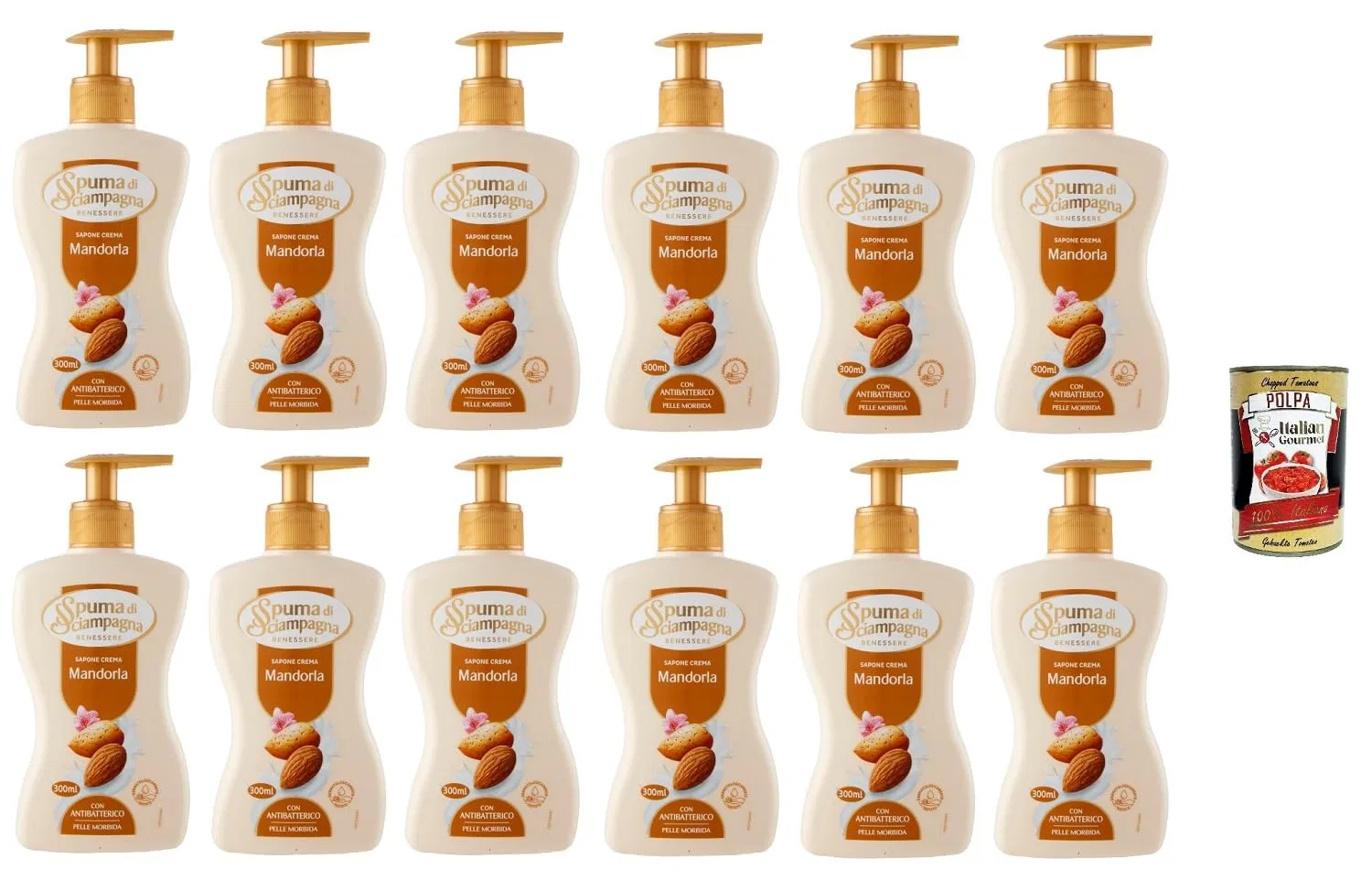 Крем-мыло Almond, Italian Gourmet E.R., 12 x 300 мл + Polpa 400 г, Almond