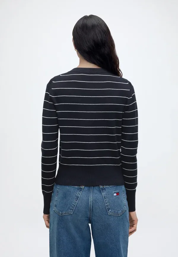 Кардиган из хлопка Knit cardigan Tommy Hilfiger, Fine Dark Night Navy, Ivory, темно-синий — фото 3