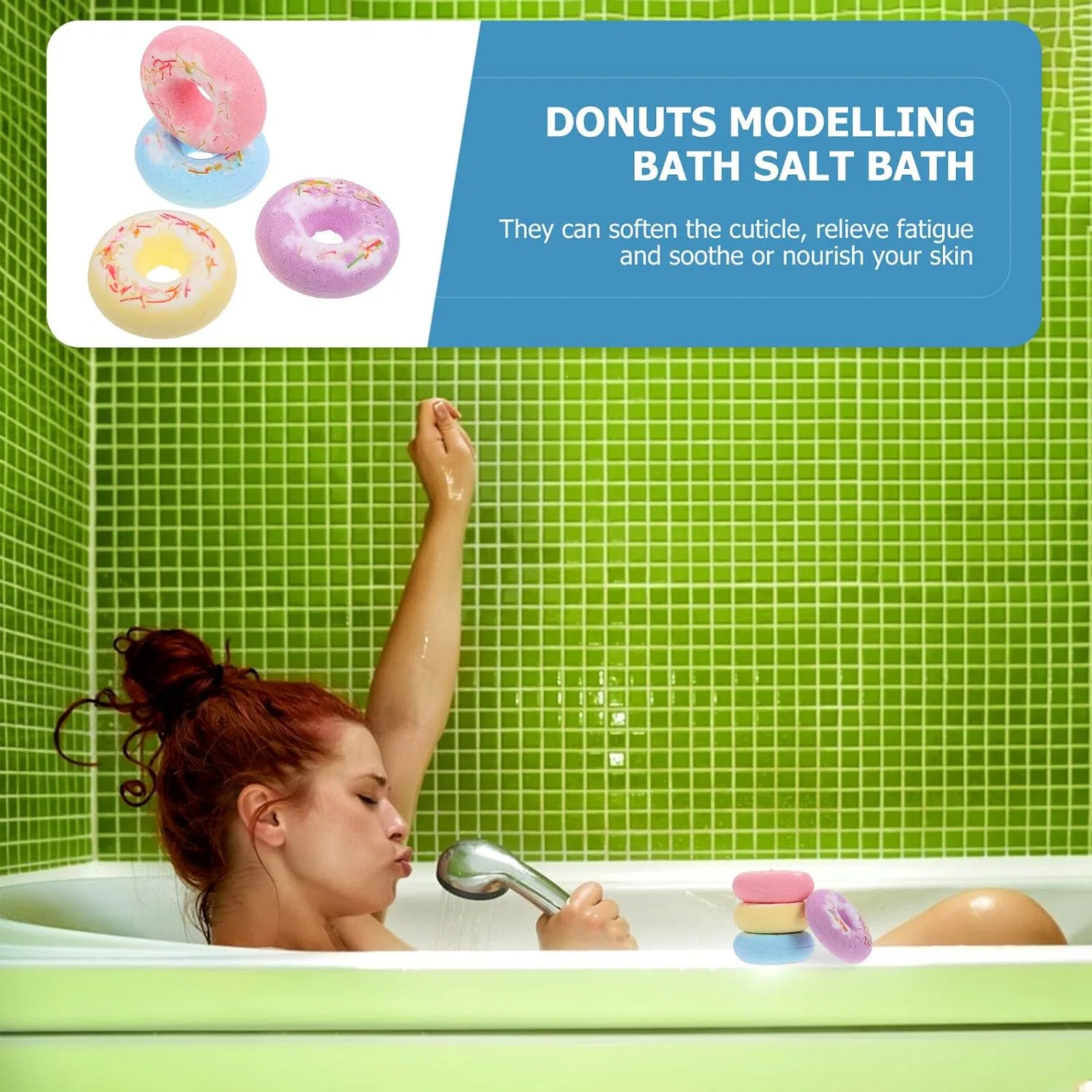 Набор Bath Bombs в форме торта, FOMIYES, 4 шт, 440 г, Various Colours — фото 2