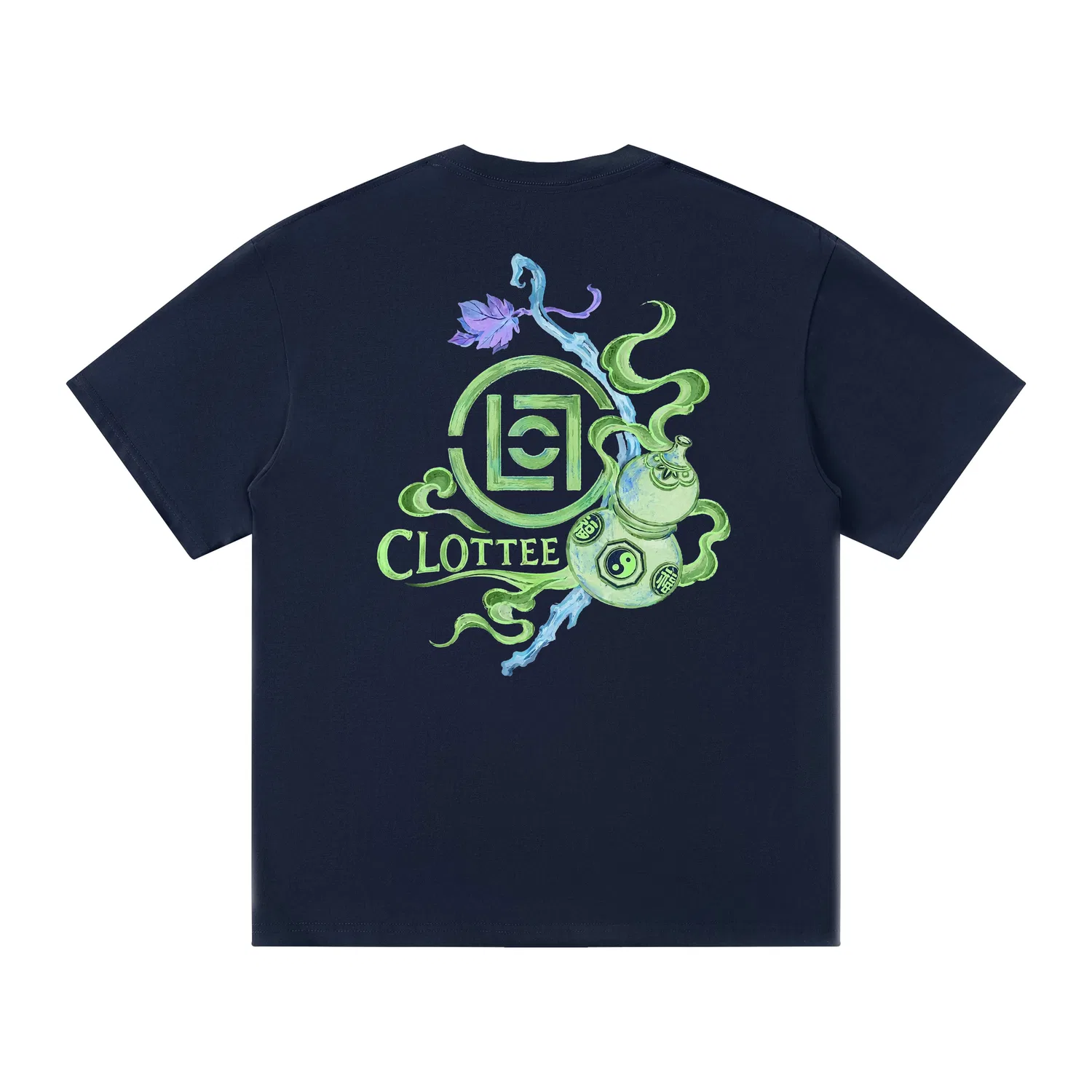 Детская футболка с круглым вырезом, прямой крой, CLOT, Navy Blue