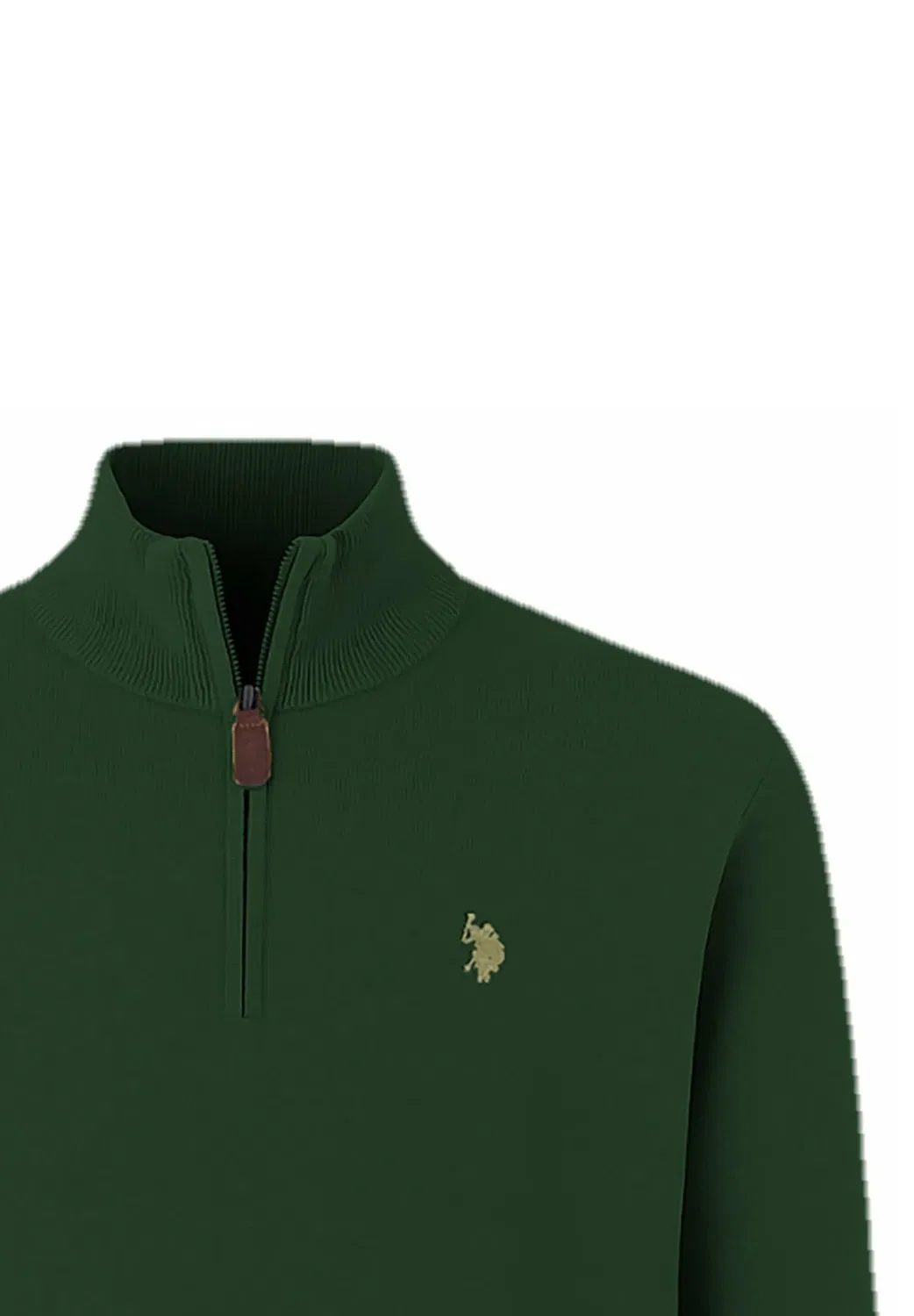 Свитер-Пуловер Troyer с половинной молнией - вязаный свитер U.S. Polo Assn., Dunkelgrün — фото 3